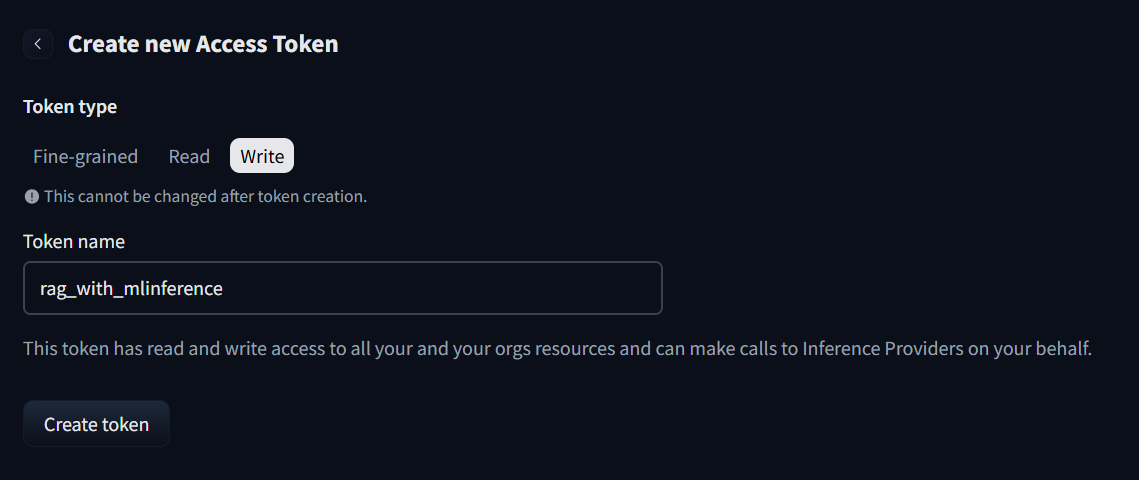 Создание токена